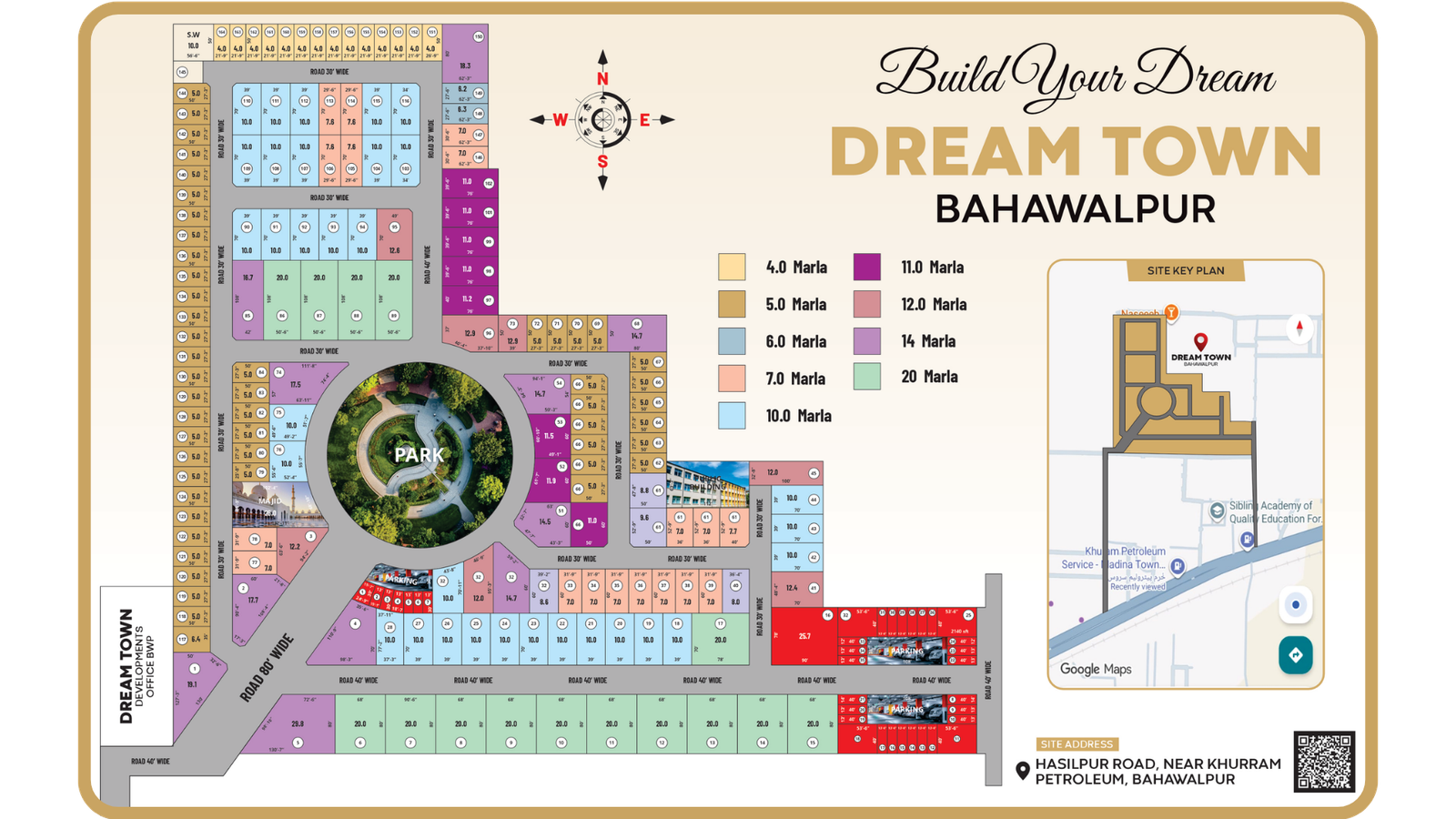 Dream Town Bahawalpur official site plan layout